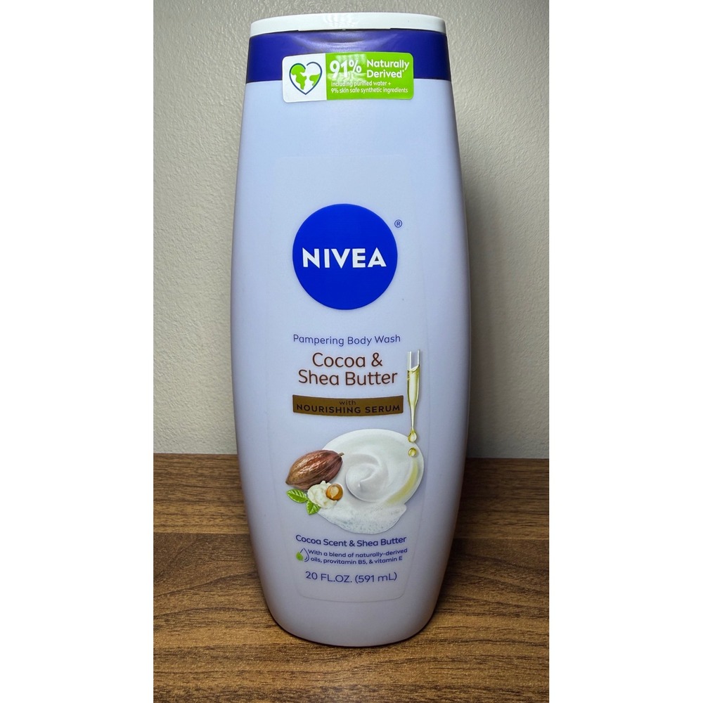 NIVEA Pampering Body Wash 20oz Cocoa Shea Butter Nourishing Serum NEW